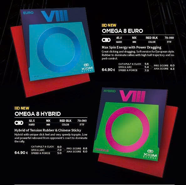 Mặt Vợt Bóng Bàn Xiom Omega 8 Europe Chính Hãng - Ma Sát Tối Ưu - Phản Hồi Tuyến Tính - Kiểm Soát Chính Xác Từng Cú Đánh